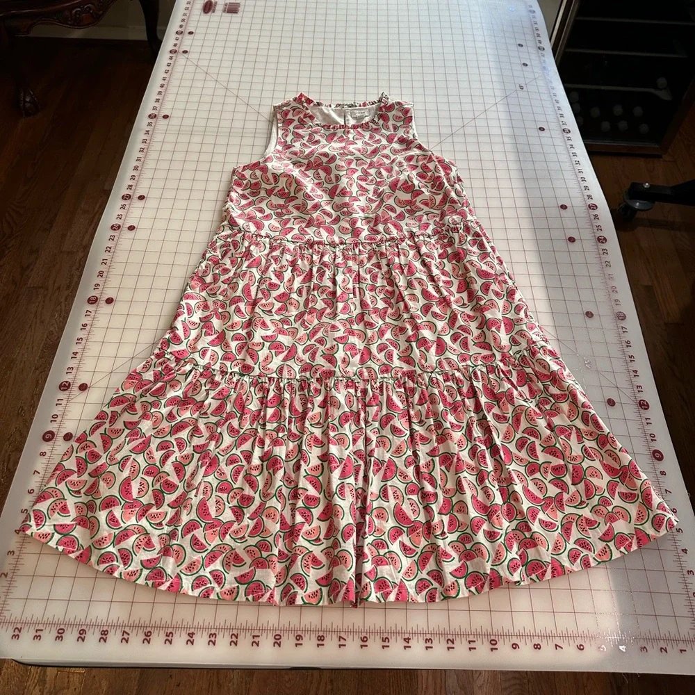 J.Crew size 4 white and pink watermelon summer pattern flowy dress